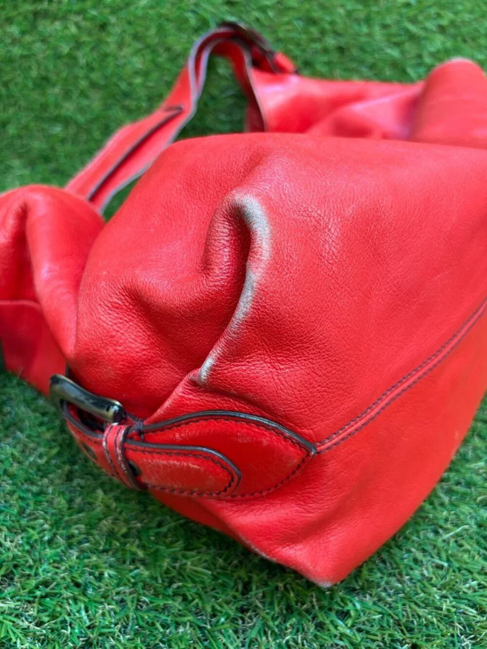 Fendi Red Borsa Leather Hobo Doctor Bag